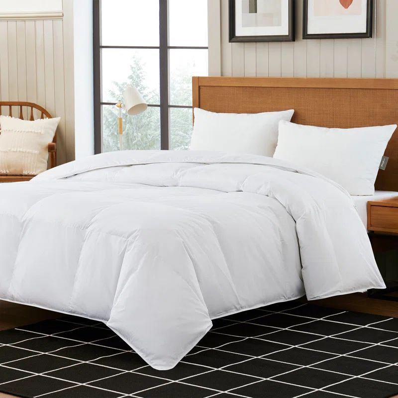 Oversized King White Down Comforter with 400 TC Cotton