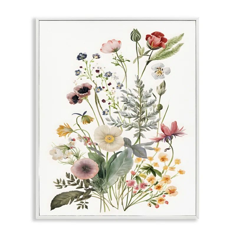 Subtle Spring Blossoms Floral Canvas Print with White Frame