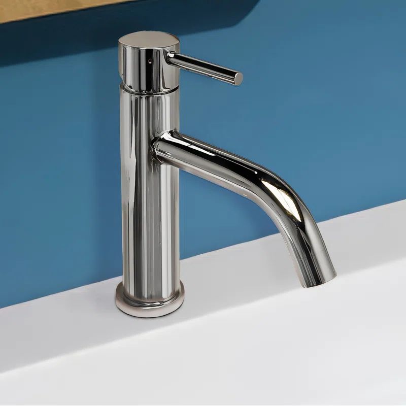 Waterhaus Elevated Polished Stainless Steel Bathroom Faucet with Drain