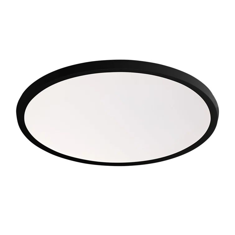 Argo Sleek Ultra-Slim Black Aluminum LED Flush Mount