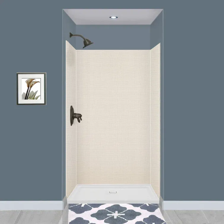 Cameo Beige Composite 3-Panel Shower Wall Kit, 36" x 48" x 72"