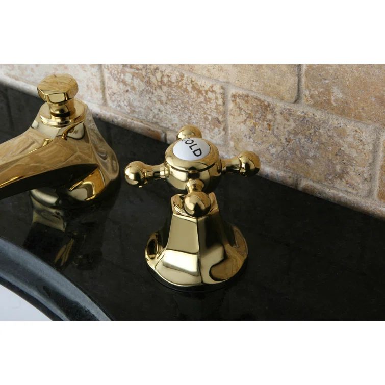 Polished Nickel Traditional Widespread Bathroom Faucet with Brass Pop-Up