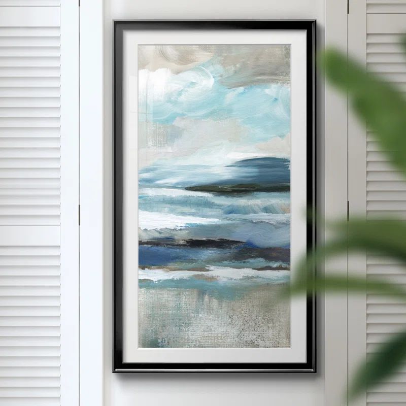 Distant Drama II Abstract Canvas Print with Black Frame