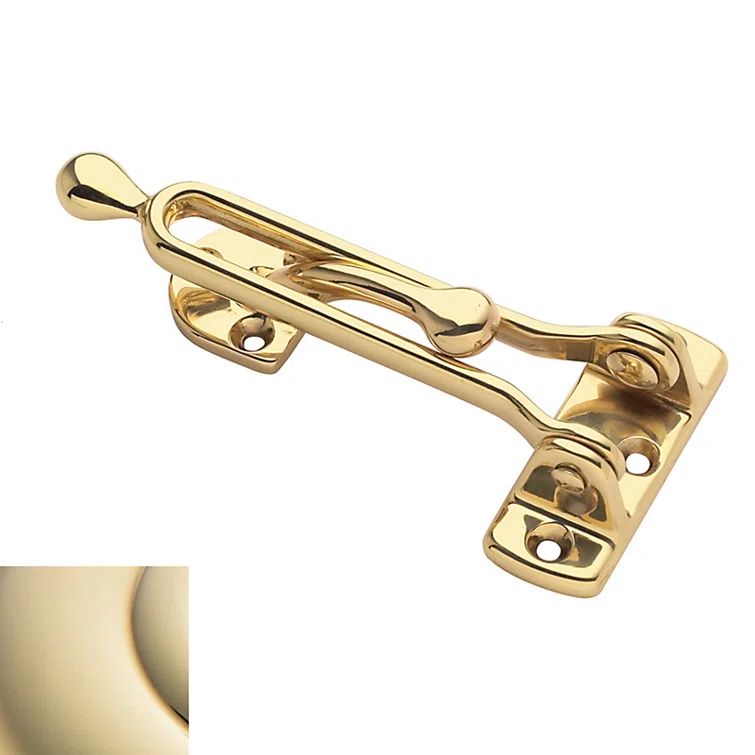 Solid Brass Traditional Security Door Guard in Polished Gold Finish