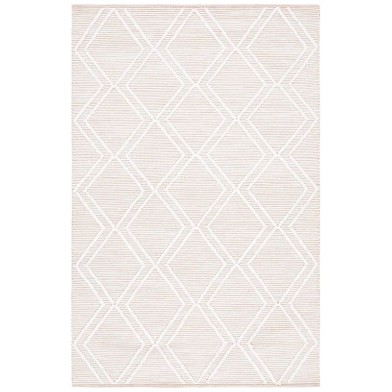 Natural Ivory 4' x 6' Handmade Wool Flat Woven Rug