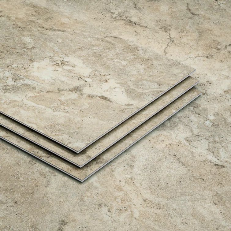Travertine 12" x 24" Waterproof Click Lock Vinyl Tile Flooring