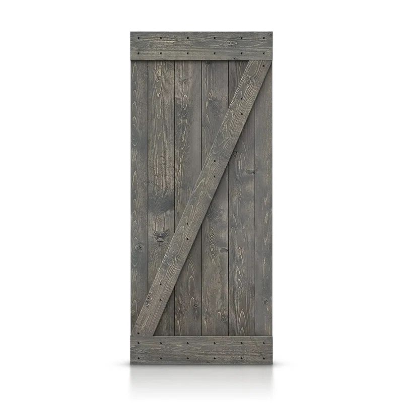 Weathered Gray Solid Pine 24'' x 84'' Barn Door