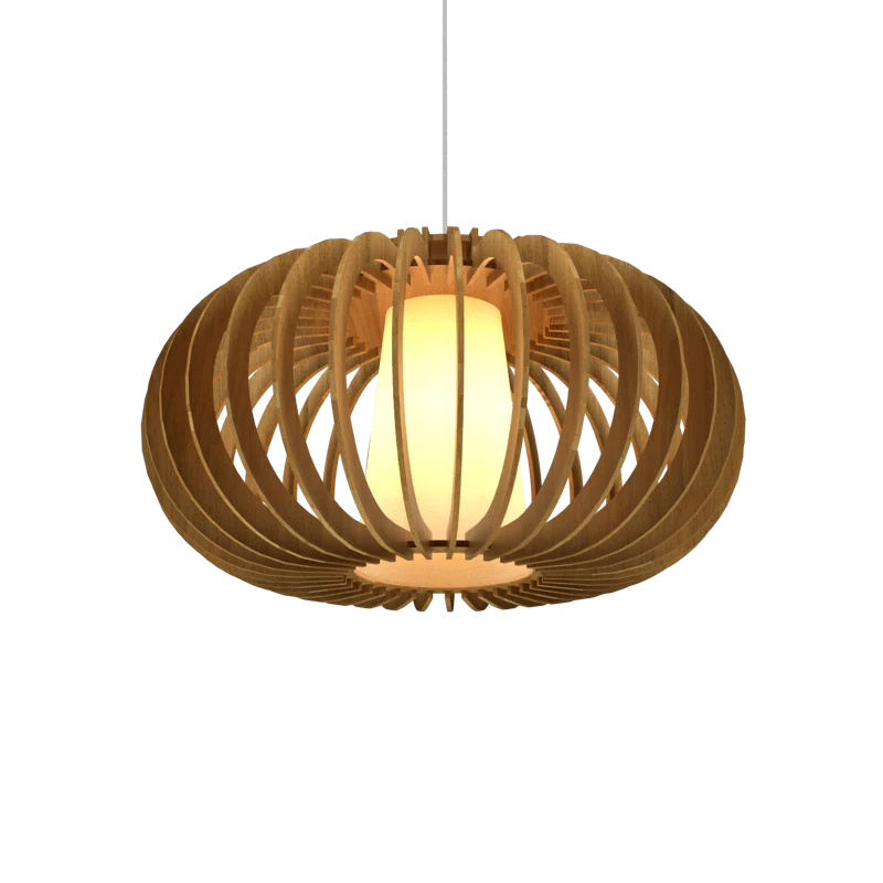 Louro Freijo Globe Pendant Light with MDF Frame
