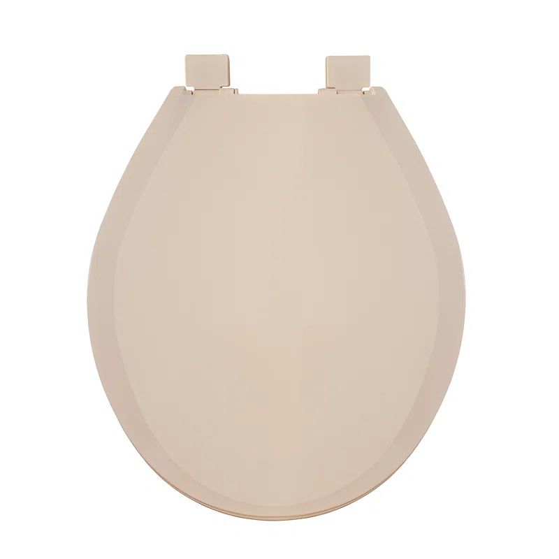 Bone Round Plastic Toilet Seat with Safety Close