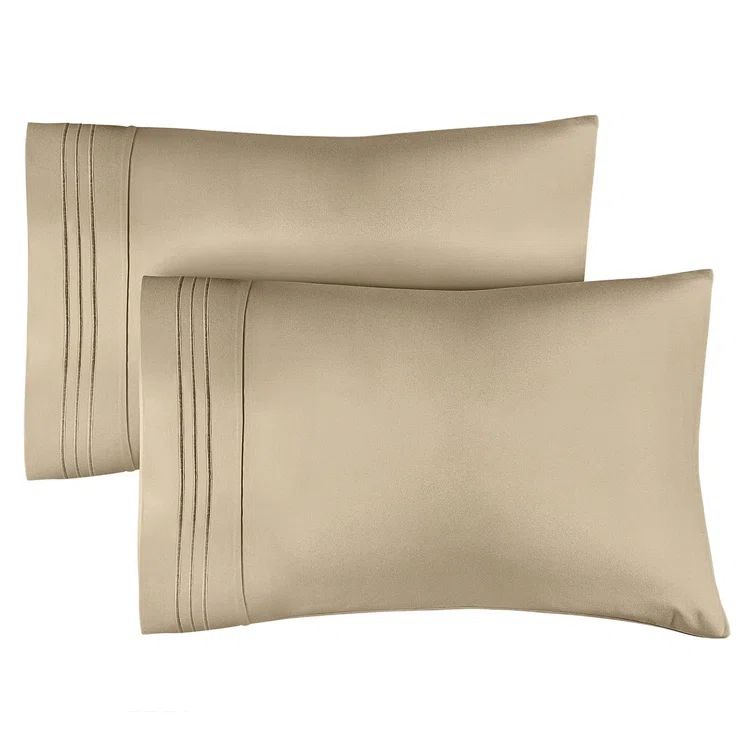Cream Hypoallergenic Microfiber Queen Pillowcase Set