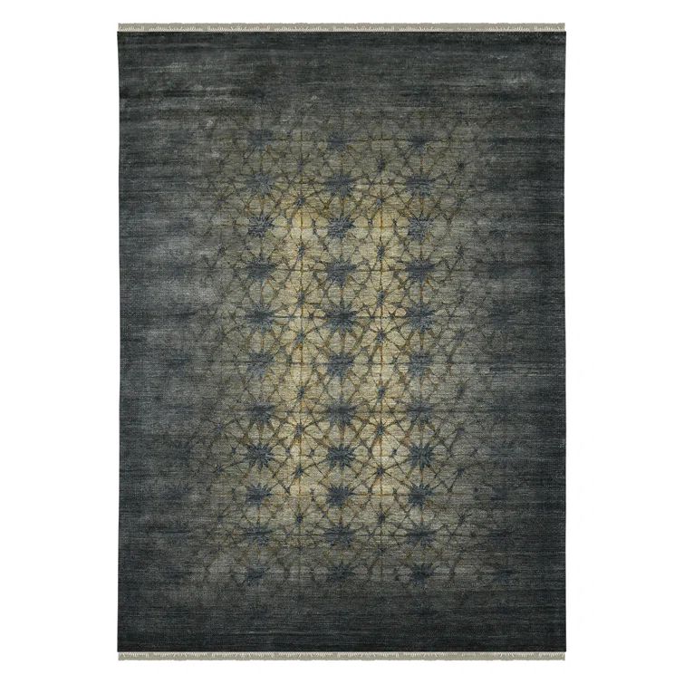 Gray Hand-Knotted Wool and Silk 2' x 3' Area Rug