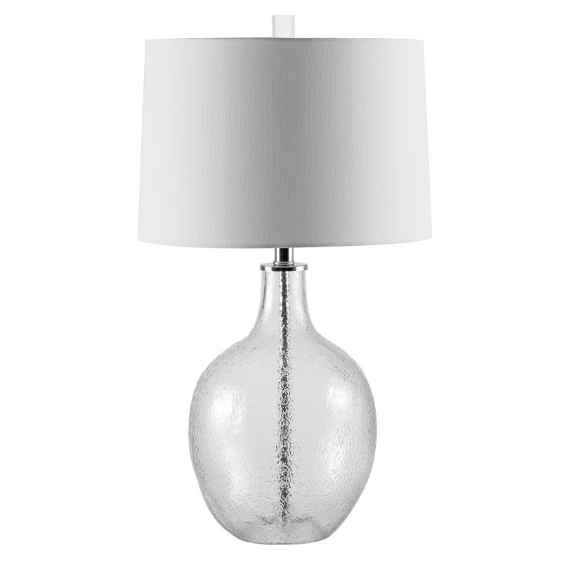 Clear Glass Urn Table Lamp with Drum Shade