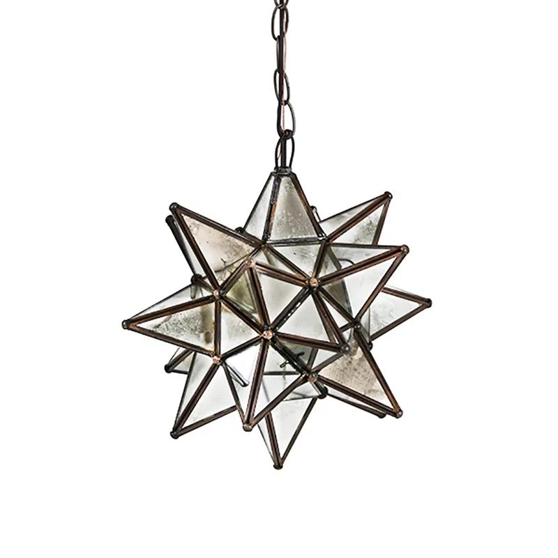 Contemporary Moravian Star Brass Edge Pendant