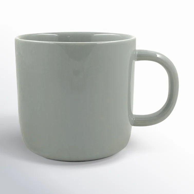 Pebble Light Gray Ceramic Coffee Mug 14oz