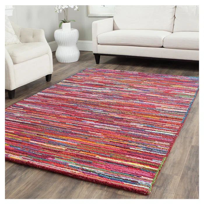 Nantucket Pink and Multicolor Hand-Tufted Cotton 10' x 14' Area Rug