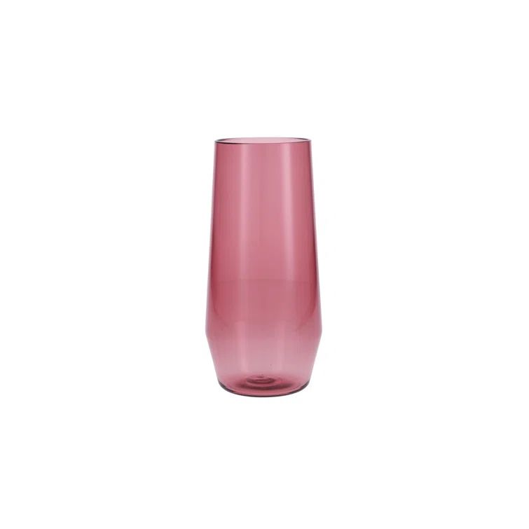 Terra Cotta Orange Shatter Resistant Stemless Wine Glasses, Set of 6