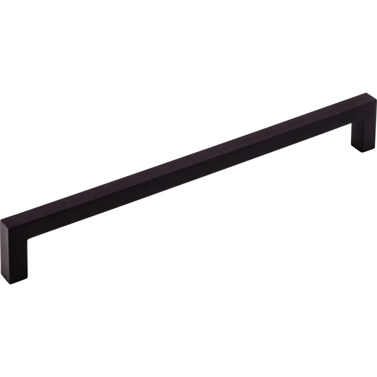 Flat Black Modern Square Bar Pull with Mounting Hardware