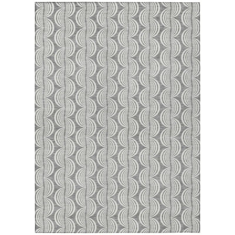 Gray 3' x 5' Washable Synthetic Indoor/Outdoor Rug