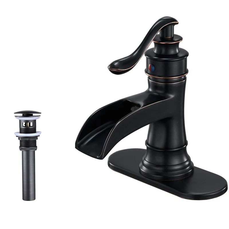 Oil Rubbed Bronze Single Handle Bathroom Faucet with Drain Kit