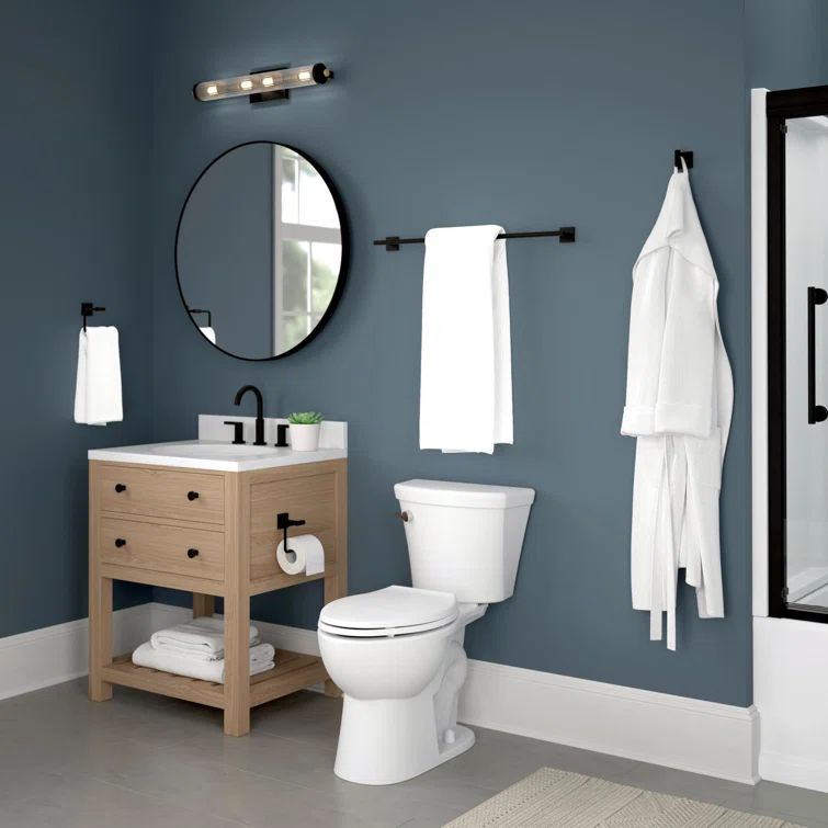 Nash Matte Black 4-Piece Bathroom Hardware Set