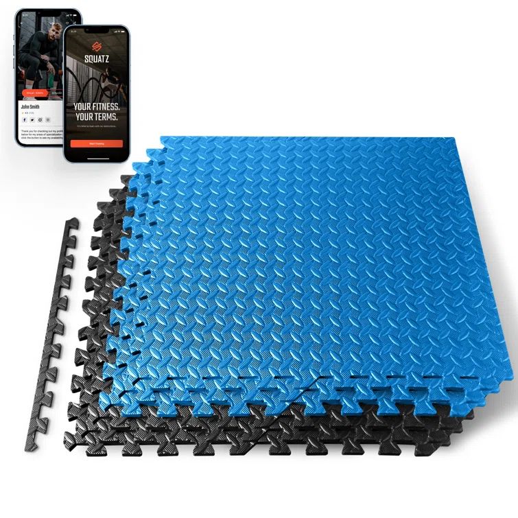 SereneLife Thick Puzzle Exercise Mat, EVA Foam Interlocking Tiles Protective Flooring for Gym Equipment and Cushion (Set of 6)