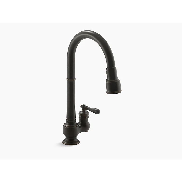 Oil-Rubbed Bronze Pull-Down Kitchen Faucet with Spray