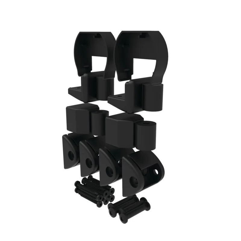 Matte Black Aluminum Rail Angle Bracket Kit
