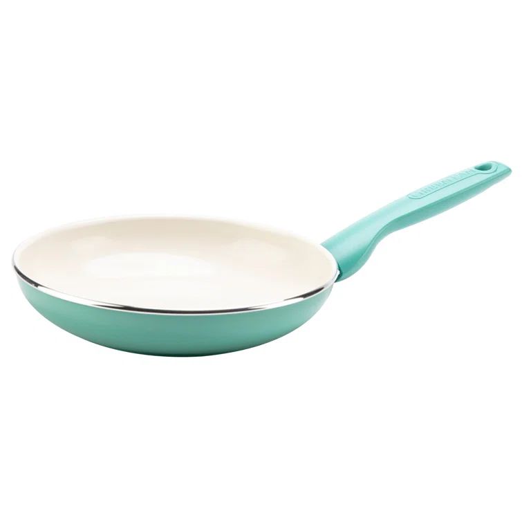 Turquoise 10" Aluminum Ceramic Nonstick Fry Pan with Lid