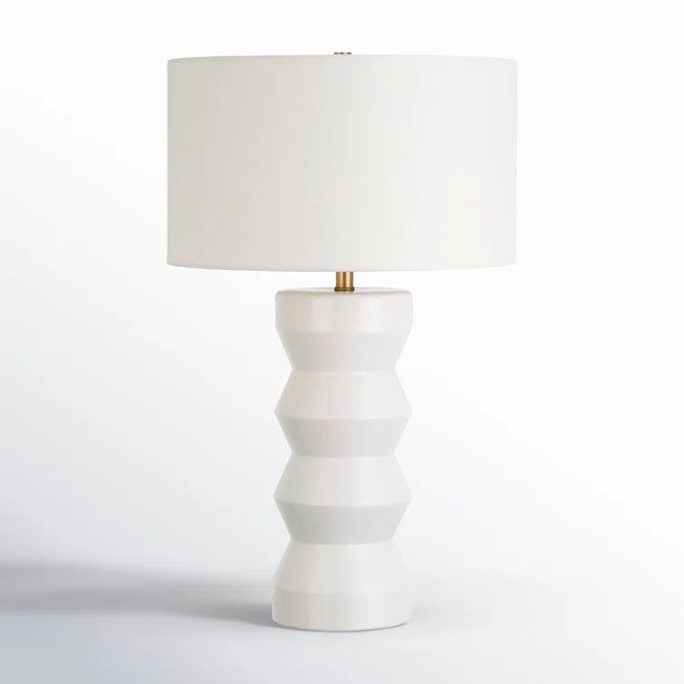 Carlin 26.5" Matte White Ceramic Table Lamp with Alexa Voice Control