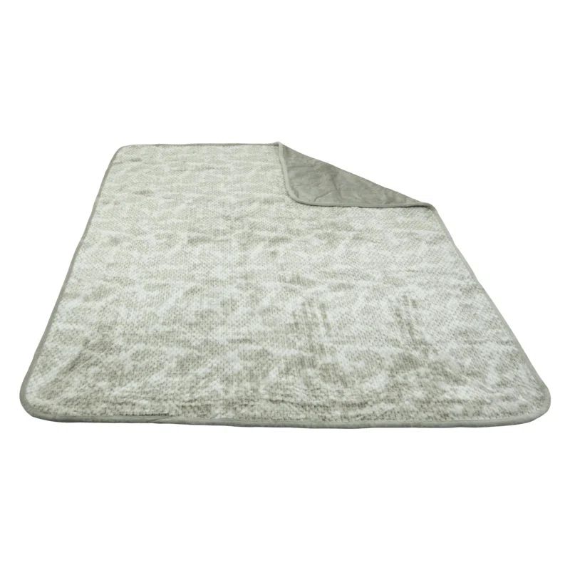 Light Gray Waterproof Reversible Plush Pet Blanket 60" x 70"