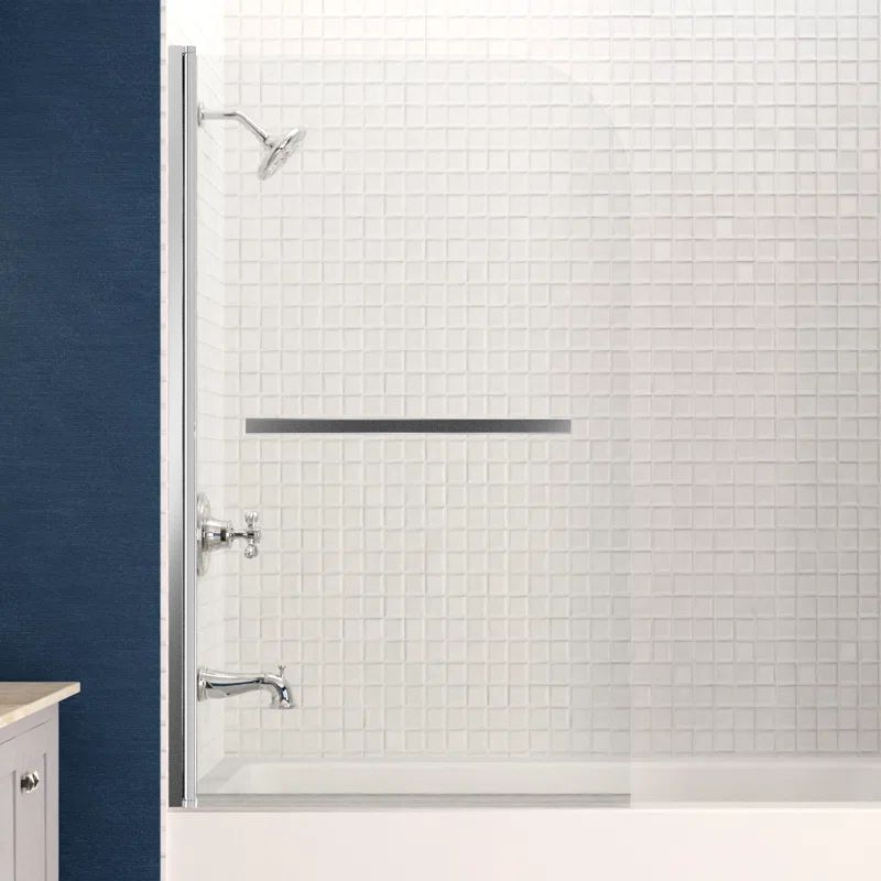 Myth 28" x 56" Frameless Hinged Tub Door in Polished Chrome