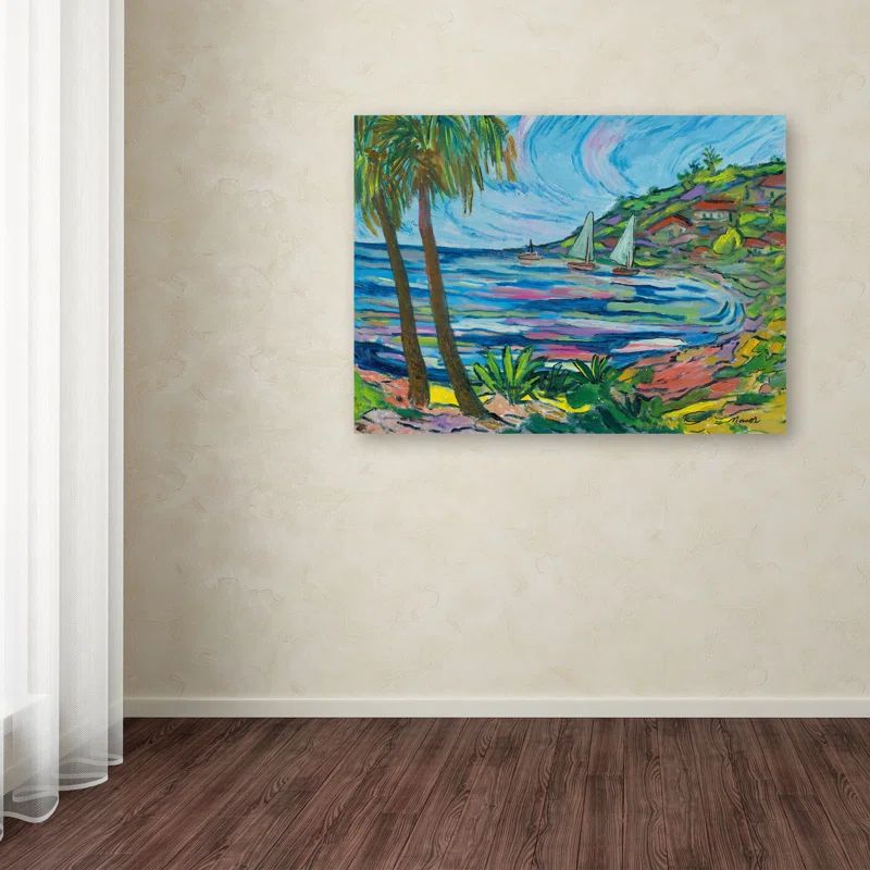 Vibrant Coastal Bay Canvas Art in Multicolor, 24 x 32