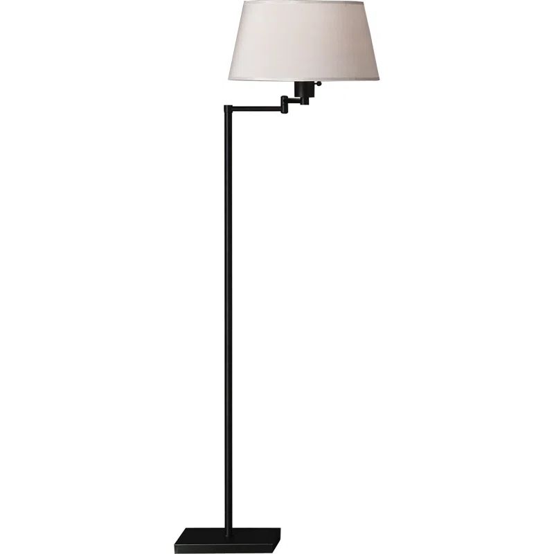 Matte Black Adjustable Steel Swing Arm Floor Lamp
