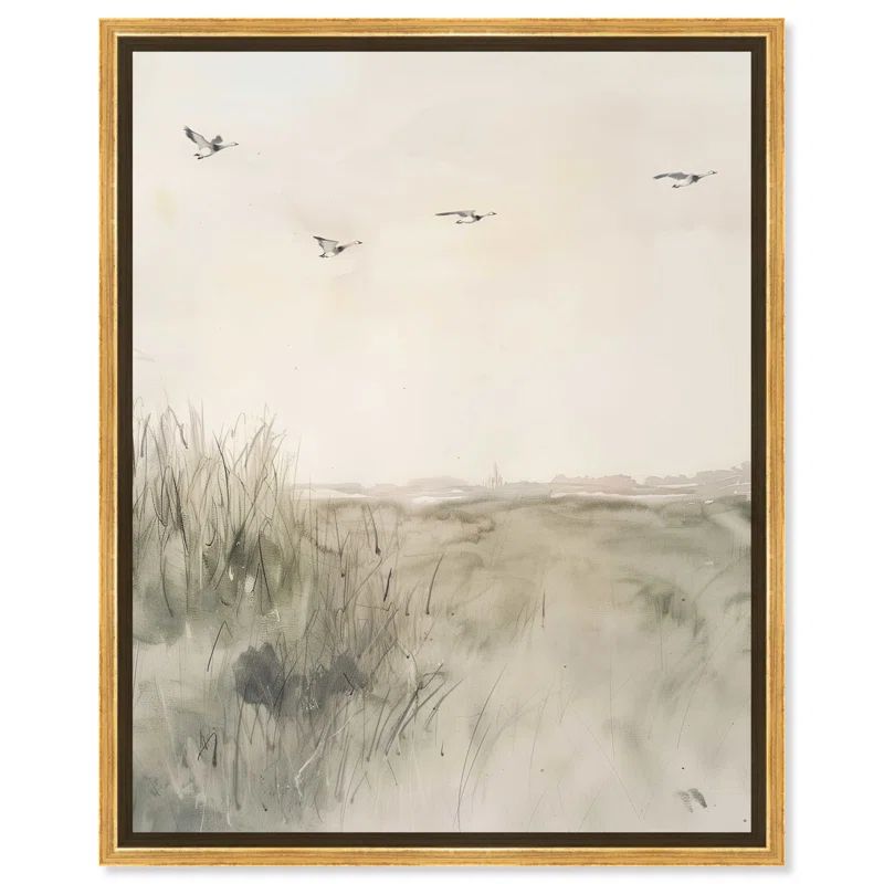 Gaviotas Gold Framed Abstract Canvas Wall Art, 20" x 16"