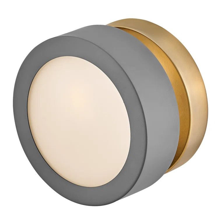 Sage Green and Brass Dimmable Wall Sconce with Etched Opal Glass