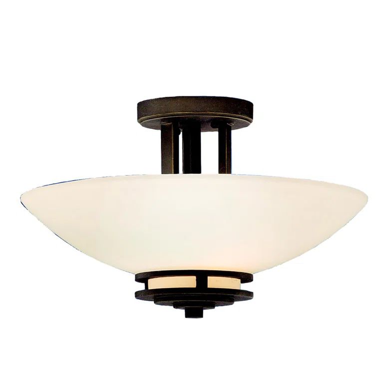 Hendrik 24" Olde Bronze Glass Semi Flush Mount