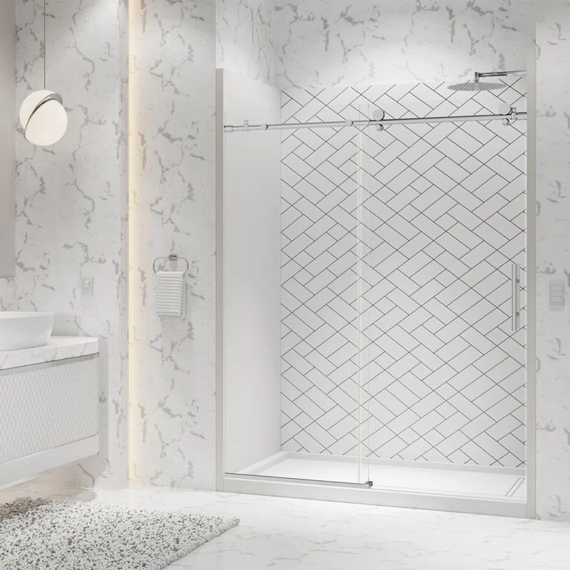 Eclipse 56-60" Chrome Frameless Sliding Shower Door