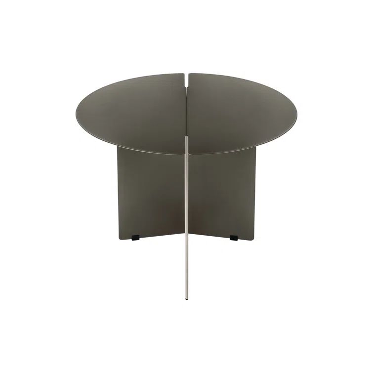 Burnt Metal Round Origami-Inspired Side Table