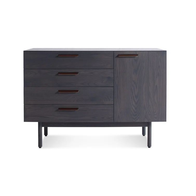Shale 4-Drawer 1-Door Light Walnut Credenza Sideboard