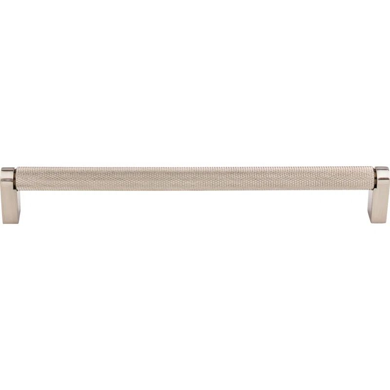 Brushed Nickel Modern Industrial Bar Pull with Mounting Hardware