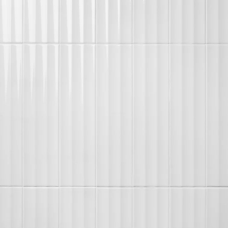 Radiant White Glazed Ceramic Subway Wall Tile 4.43'' x 17.62''