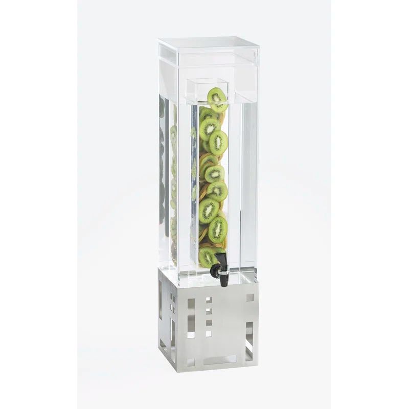 Silver 3-Gallon Plastic Beverage Dispenser with Infusion Chamber