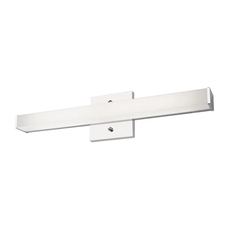 Slim Chrome LED Vanity Light Bar with Dimmable White Acrylic