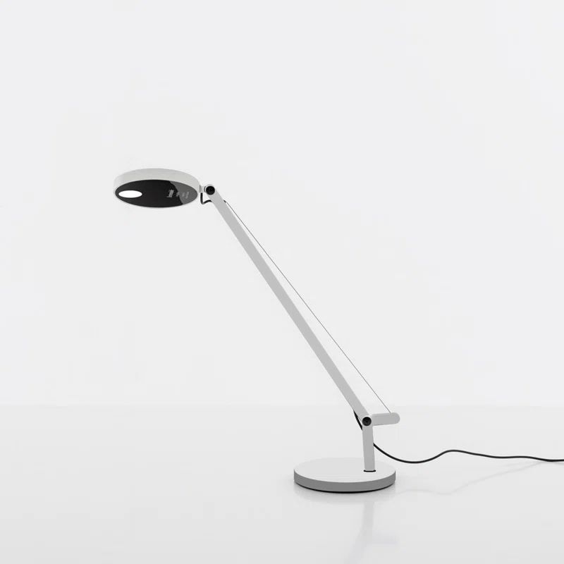 White Adjustable Aluminum LED Desk Lamp with Dimmer