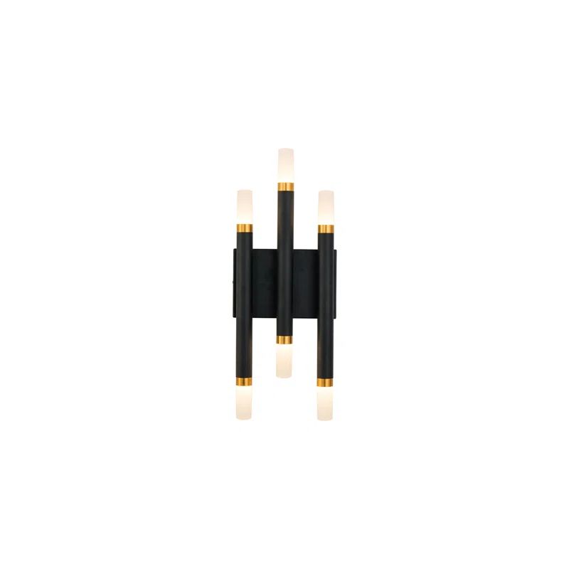 Draven Mid-Century Modern Black Aluminum LED Wall Sconce