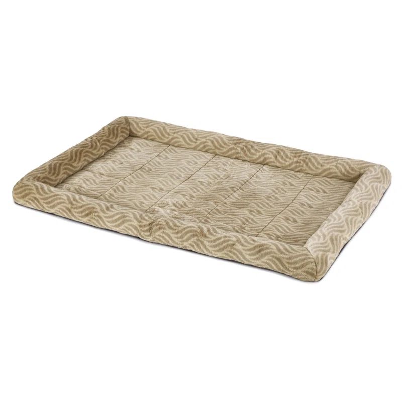 Extra Large Tan Polyester Bolster Pet Bed for Giant Breeds