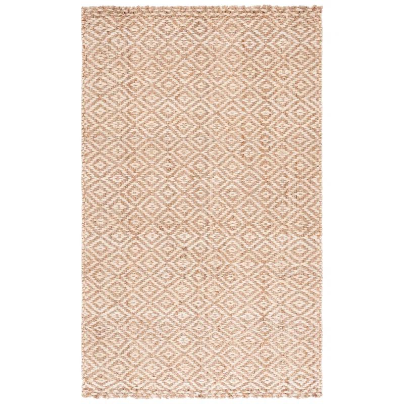 Ivory Geometric Tufted Handmade Washable Rug 5' x 8'