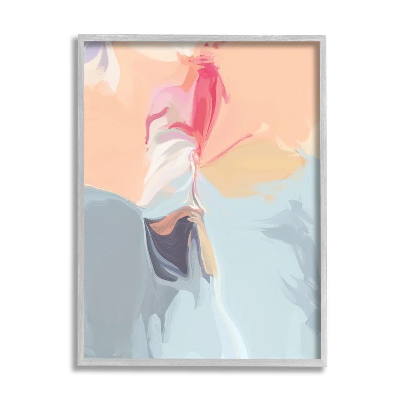 Gray Framed Abstract Fluid Canvas Print, 16 x 20