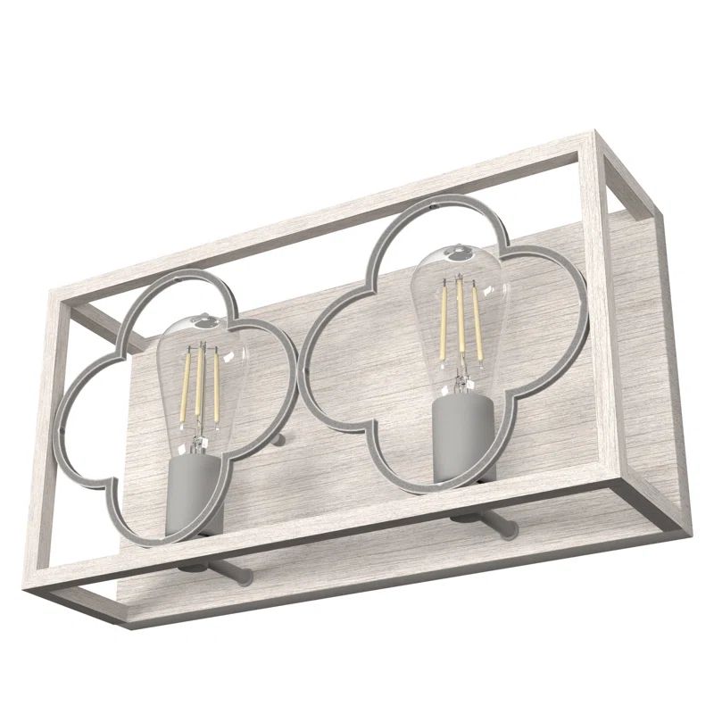 Distressed White Medium Size Steel Vanity Light Fixture
