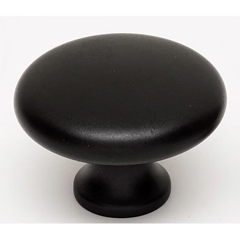 Matte Black Traditional Rectangular Cabinet Knob with Mounting Hardware